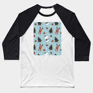 tree, reindeer, snowman, holidays, christmas Baseball T-Shirt